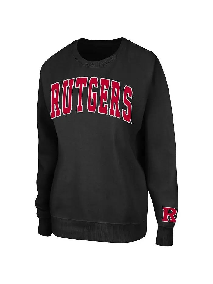 Женский черный пуловер Rutgers Scarlet Knights Campanile свитшот Colosseum — изображение 3 из 3