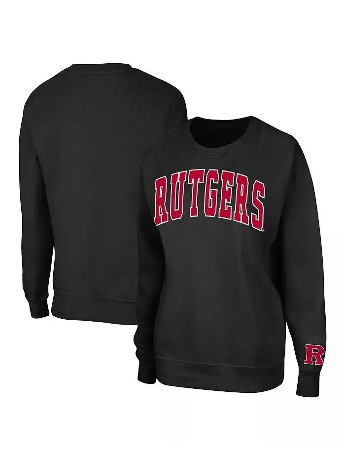 Женский черный пуловер Rutgers Scarlet Knights Campanile свитшот Colosseum — изображение 1 из 3