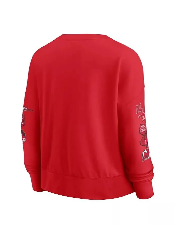 Женская красная толстовка New Jersey Devils Go Team Fanatics — изображение 2 из 3