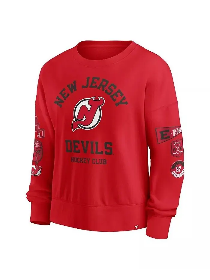 Женская красная толстовка New Jersey Devils Go Team Fanatics — изображение 3 из 3