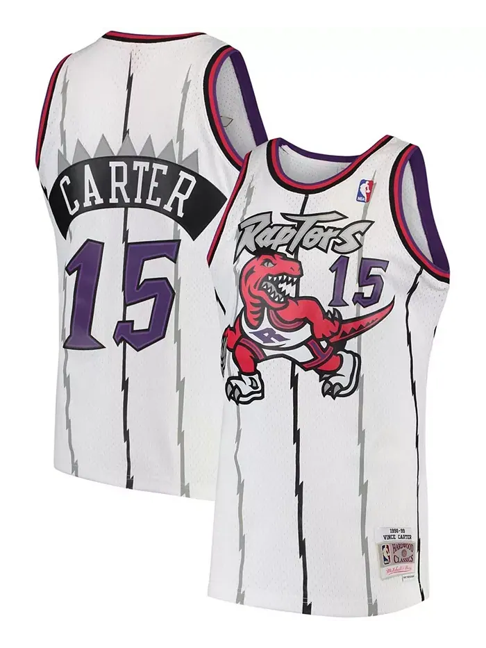 Мужская баскетбольная майка Vince Carter White Toronto Raptors 1997-98 Hardwood Classics Swingman — изображение 1 из 3