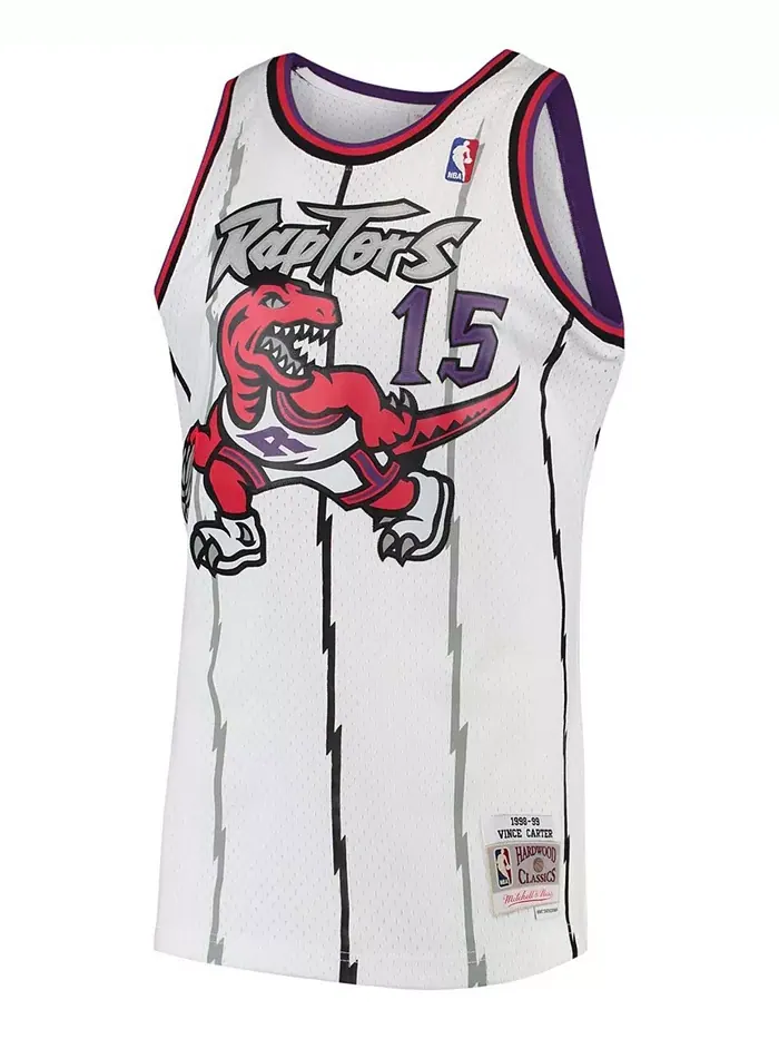 Мужская баскетбольная майка Vince Carter White Toronto Raptors 1997-98 Hardwood Classics Swingman — изображение 2 из 3