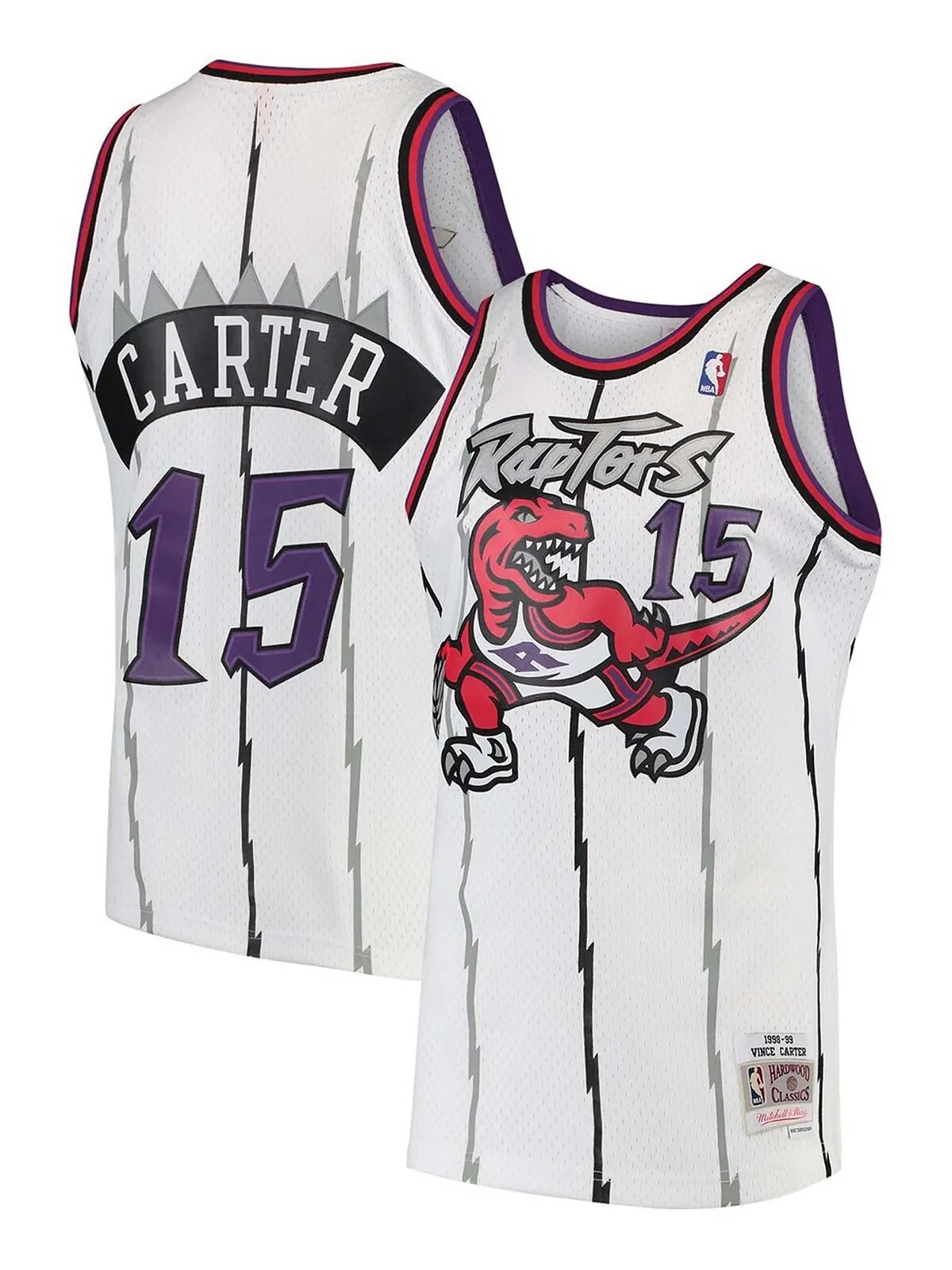 Мужская футболка vince carter white toronto raptors 1997-98 hardwood classics swingman jersey — изображение 1 из 3, белый