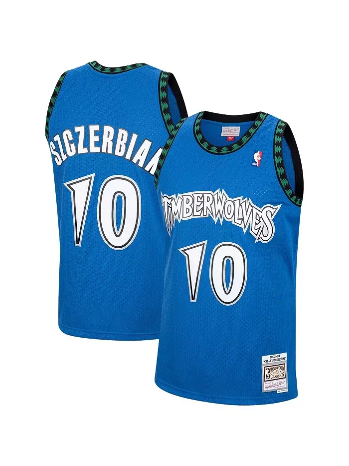 Мужская футболка Wally Szczerbiak Blue Minnesota Timberwolves 2001/02 Hardwood Classics Swingman — изображение 1 из 3