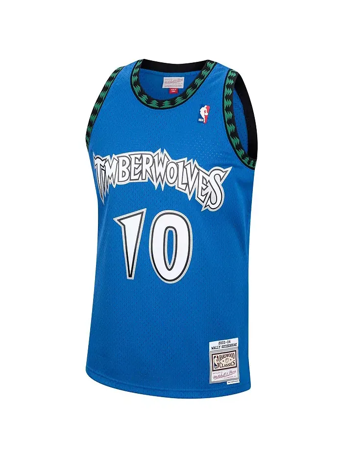 Мужская футболка Wally Szczerbiak Blue Minnesota Timberwolves 2001/02 Hardwood Classics Swingman — изображение 3 из 3