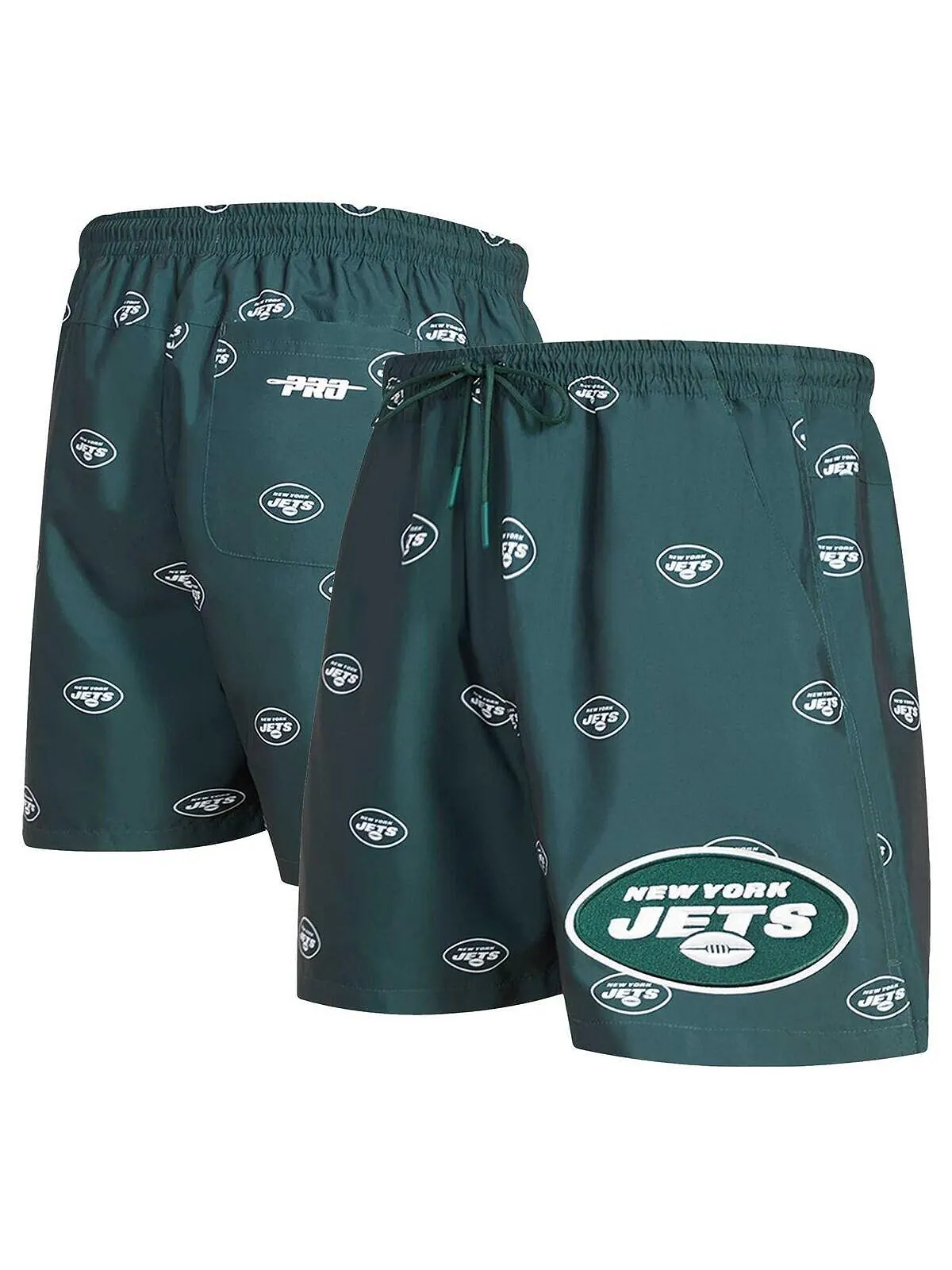 Мужские зеленые шорты с мини-логотипом New York Jets со сплошным принтом Pro Standard