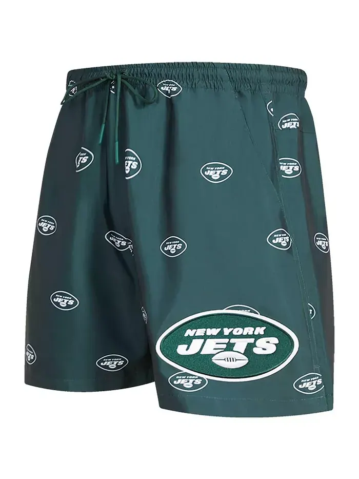 Мужские шорты New York Jets с принтом Allover и мини-логотипом, зеленые Pro Standard — изображение 3 из 4