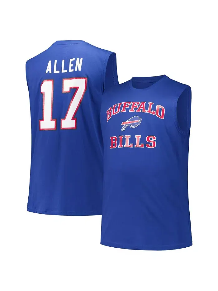 Мужская майка Josh Allen Royal Buffalo Bills Big Tall Muscle Fanatics — изображение 1 из 3