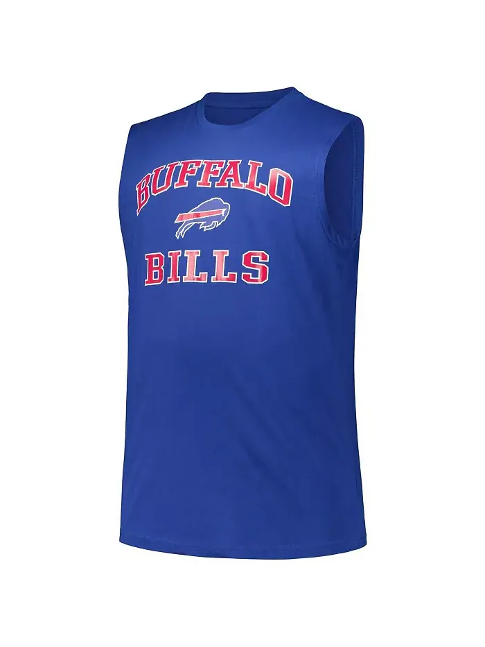 Мужская майка Josh Allen Royal Buffalo Bills Big Tall Muscle Fanatics — изображение 2 из 3