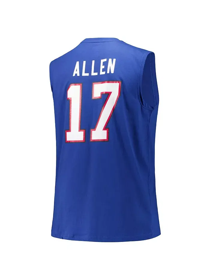Мужская майка Josh Allen Royal Buffalo Bills Big Tall Muscle Fanatics — изображение 3 из 3