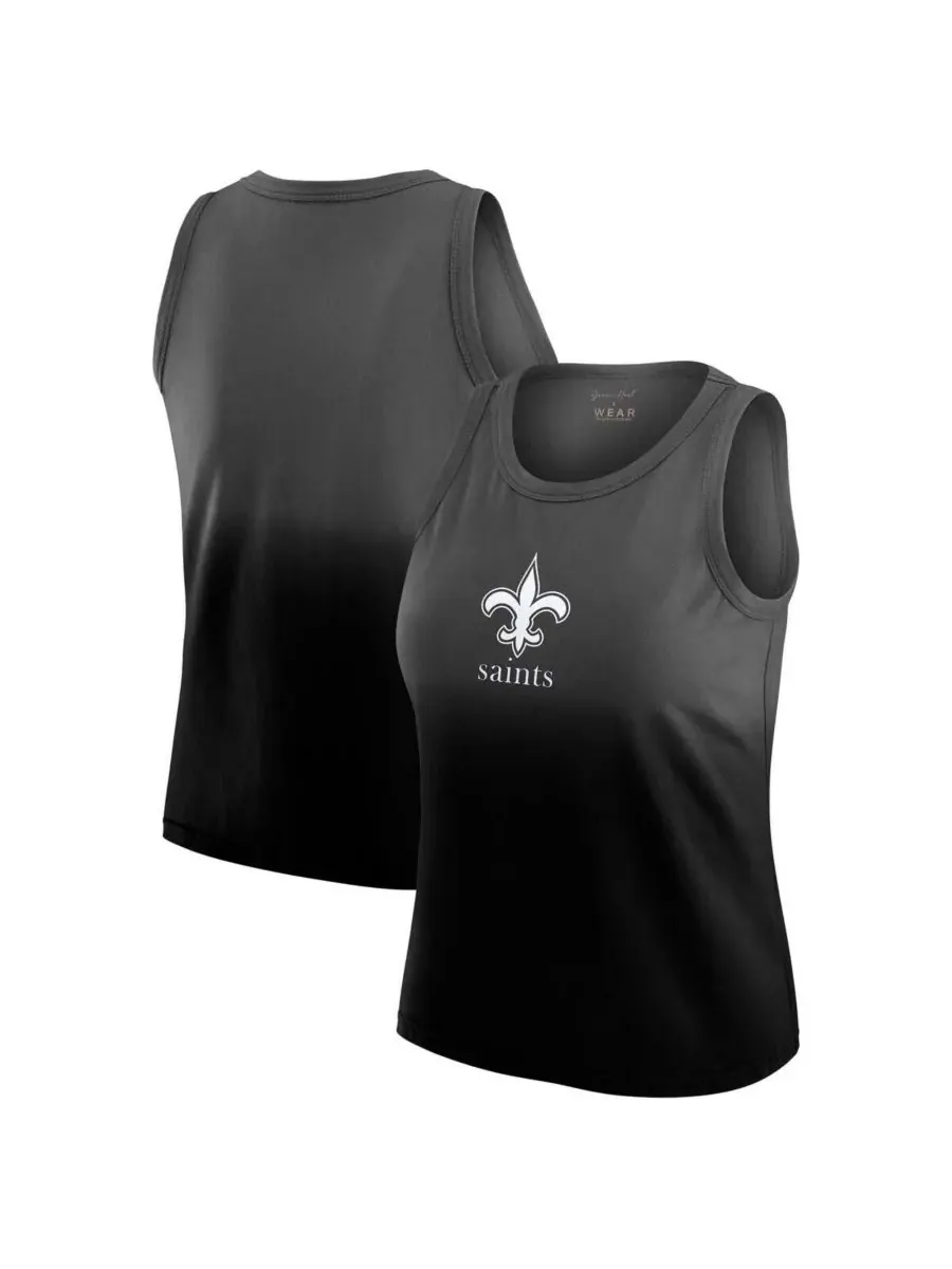 WEAR by Erin Andrews Женская черная майка New Orleans Saints с градиентным переходом цвета — изображение 1 из 3, черный