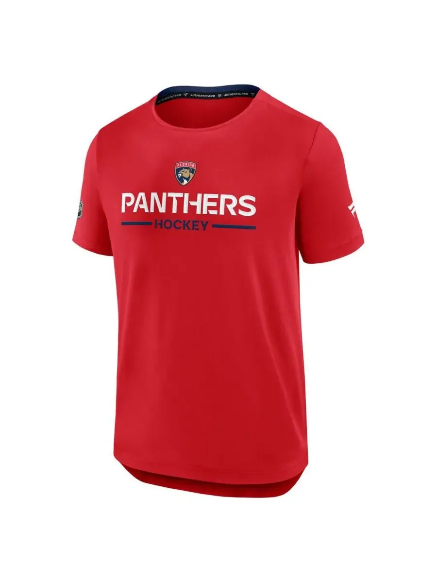 Fanatics Мужская красная футболка Florida Panthers Authentic Pro Rink Tech — изображение 4 из 5, красный