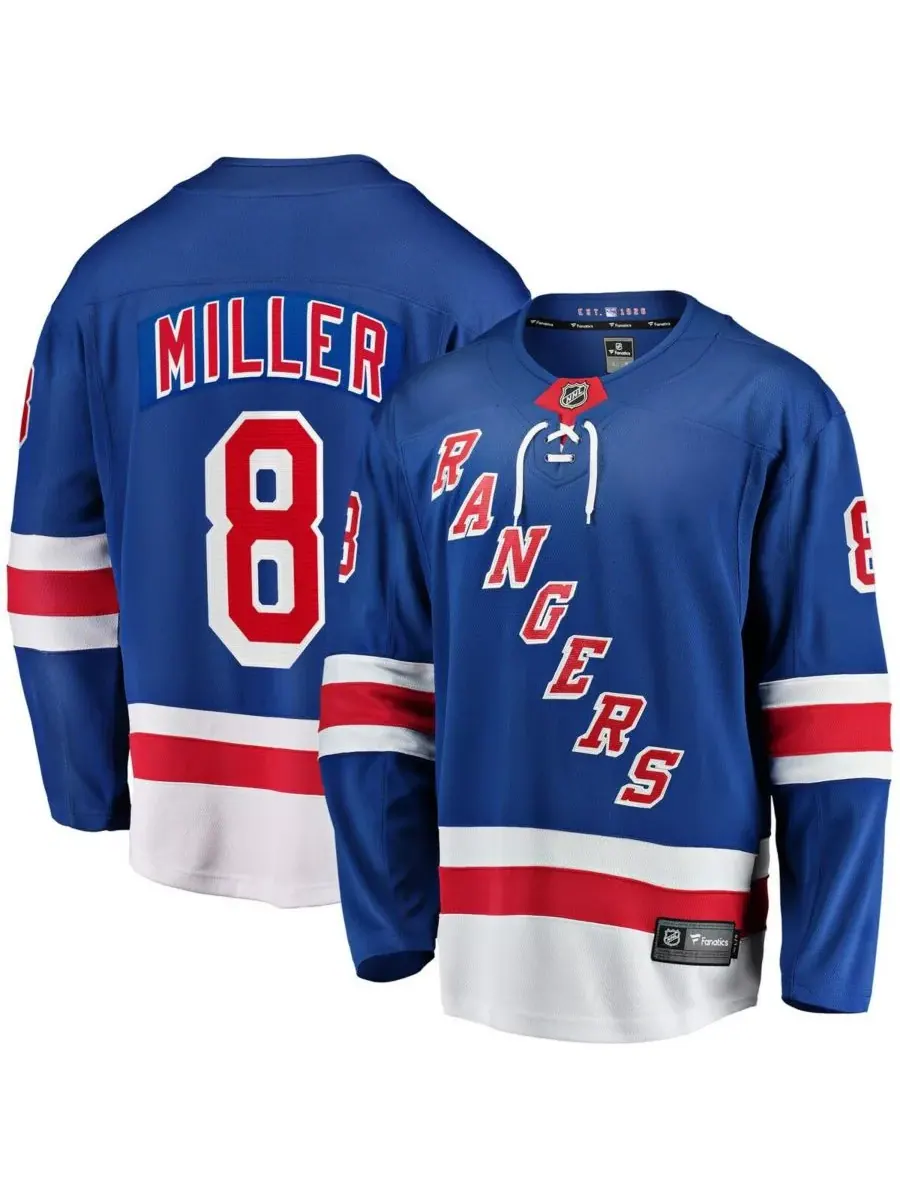 Fanatics Мужская синяя домашняя футболка New York Rangers от JT Miller — изображение 1 из 3, синий