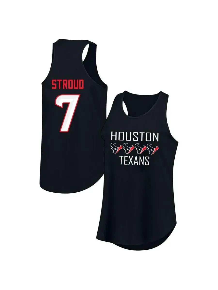 Fanatics Женская майка CJ Stroud Navy Houston Texans больших размеров с именем и номером — изображение 1 из 3, темно-синий