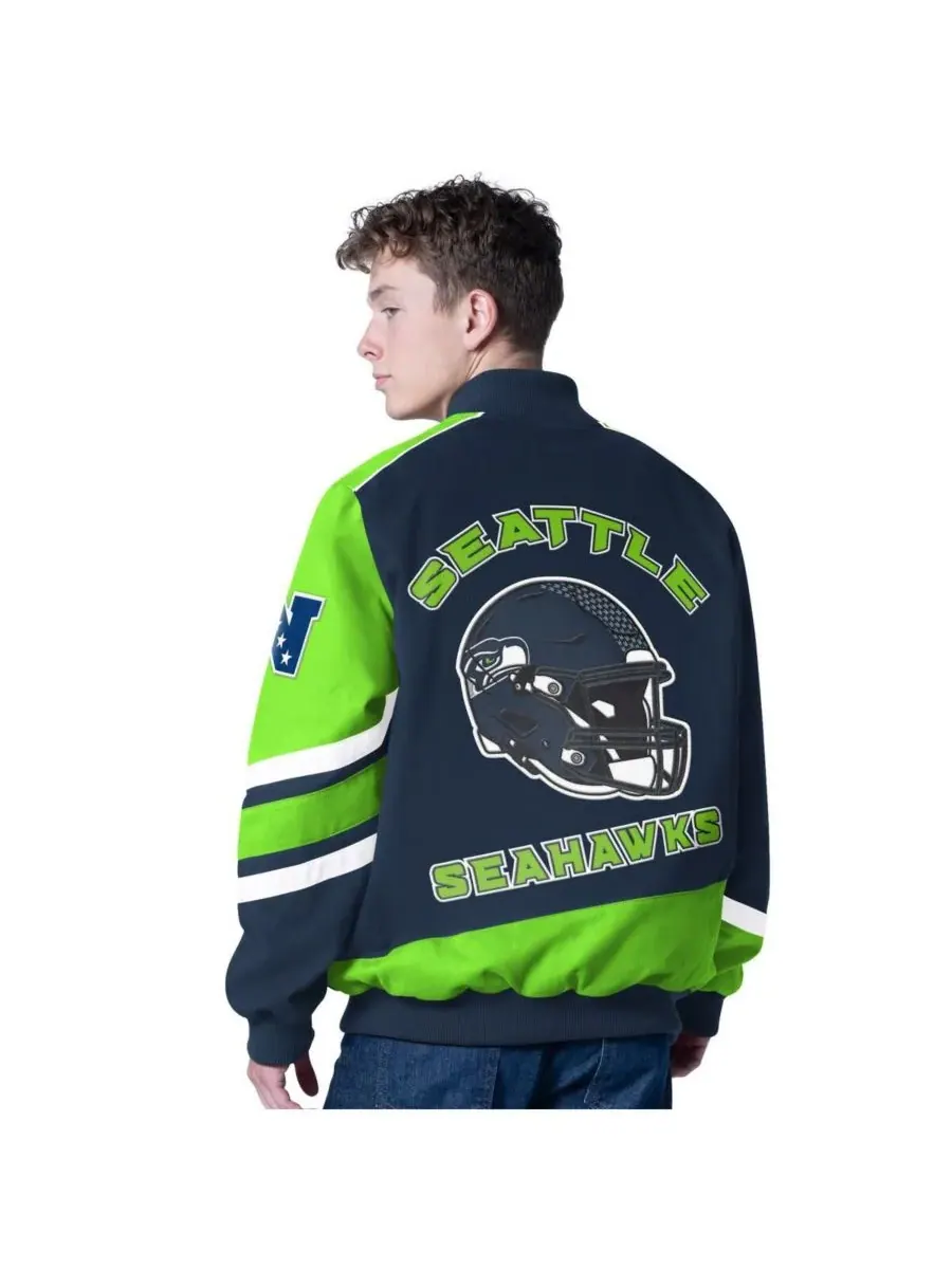G-III Sports by Carl Banks Мужская темно-синяя куртка College Navy Seattle Seahawks Prime Time — изображение 2 из 2