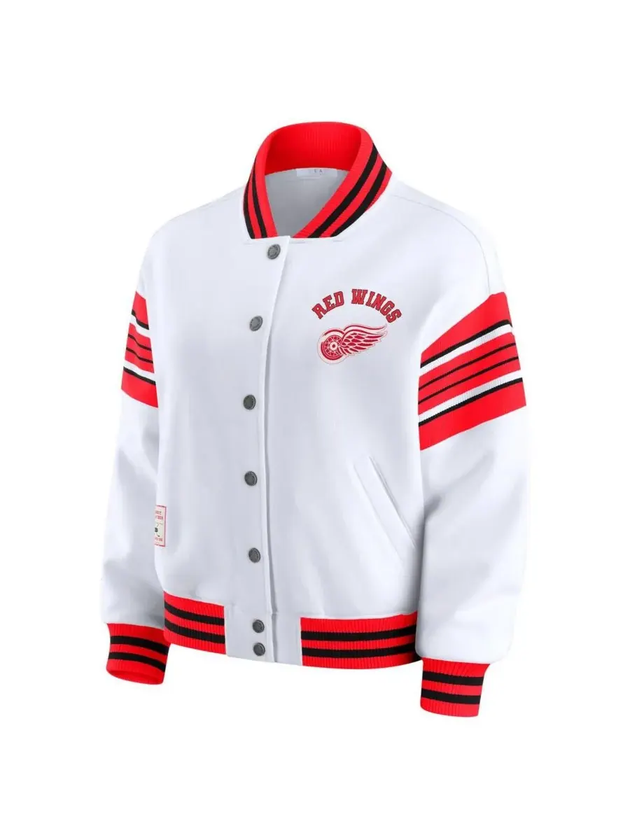 WEAR by Erin Andrews Женская флисовая толстовка-куртка Detroit Red Wings белого/красного цвета с — изображение 2 из 3