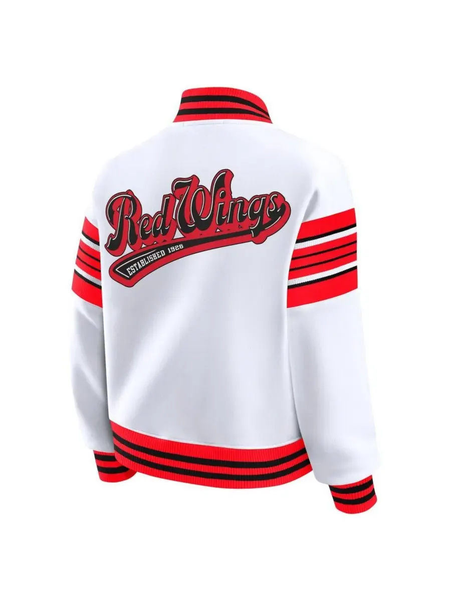 WEAR by Erin Andrews Женская флисовая толстовка-куртка Detroit Red Wings белого/красного цвета с — изображение 3 из 3