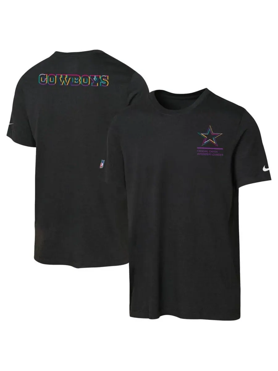 Nike Футболка Big Boys and Girls Black Dallas Cowboys 2025 NFL Crucial Catch Tri-Blend Dri-FIT для — изображение 1 из 3