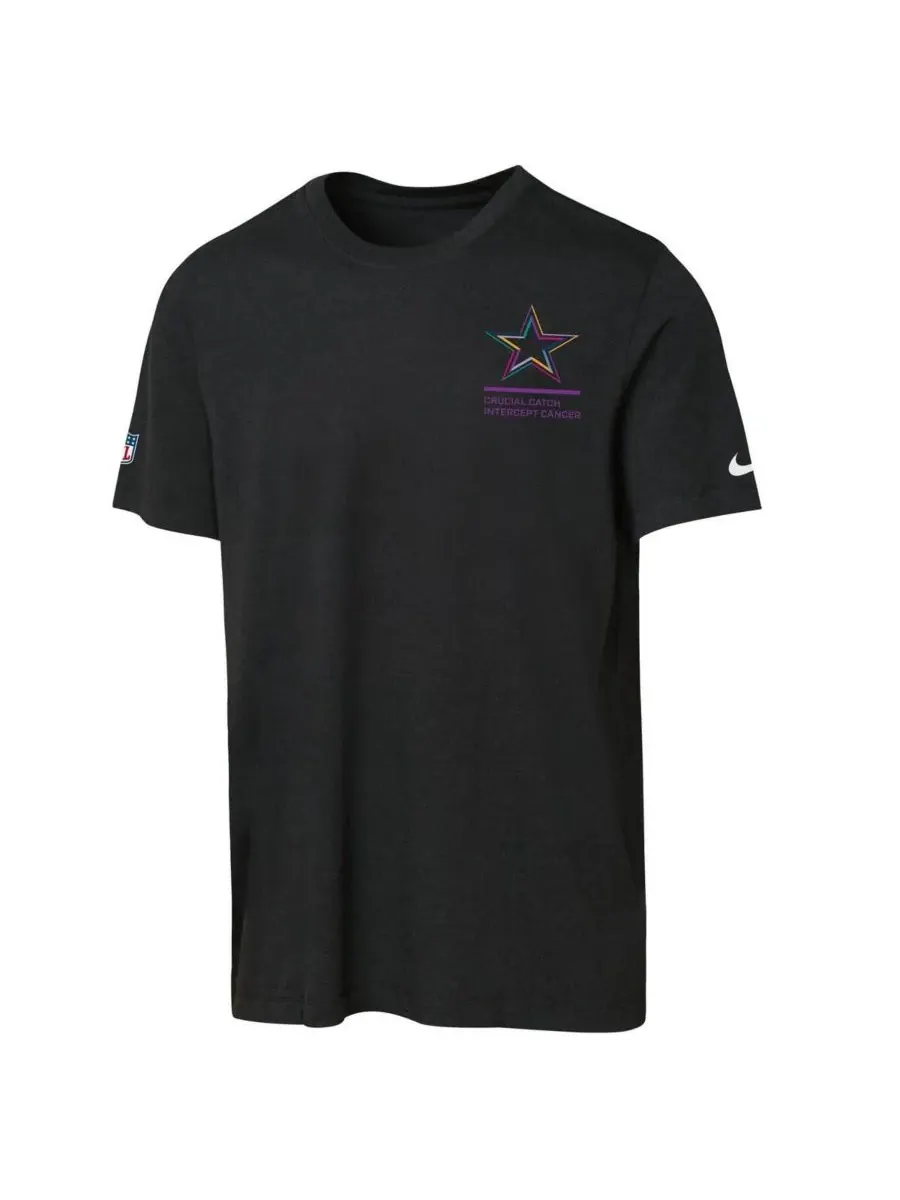 Nike Футболка Big Boys and Girls Black Dallas Cowboys 2025 NFL Crucial Catch Tri-Blend Dri-FIT для — изображение 2 из 3