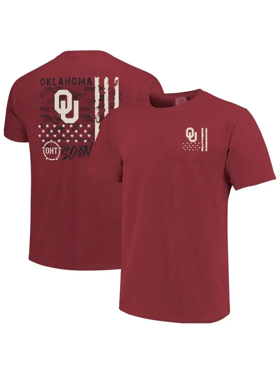 Image One Мужская футболка с камуфляжным рисунком Oklahoma Sooners цвета «малиновый» от Comfort — красный