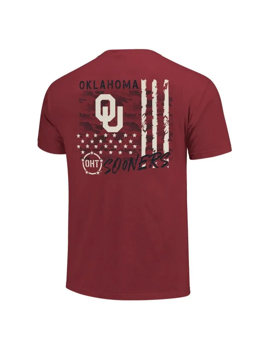 Image One Мужская футболка с камуфляжным рисунком Oklahoma Sooners цвета «малиновый» от Comfort — изображение 2 из 4, красный