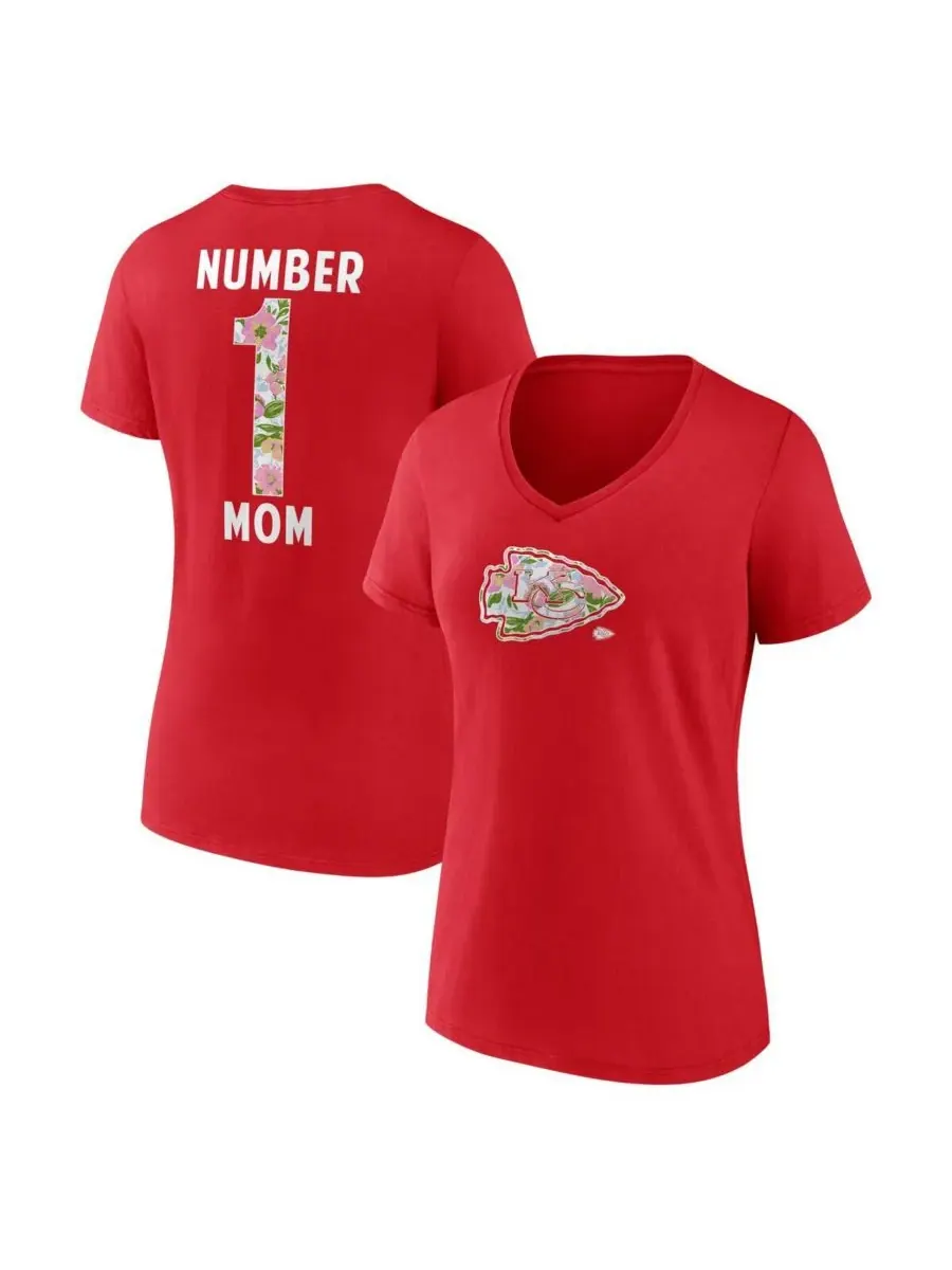 Fanatics Женская красная футболка Kansas City Chiefs больших размеров с цветочным принтом и — изображение 1 из 3, красный
