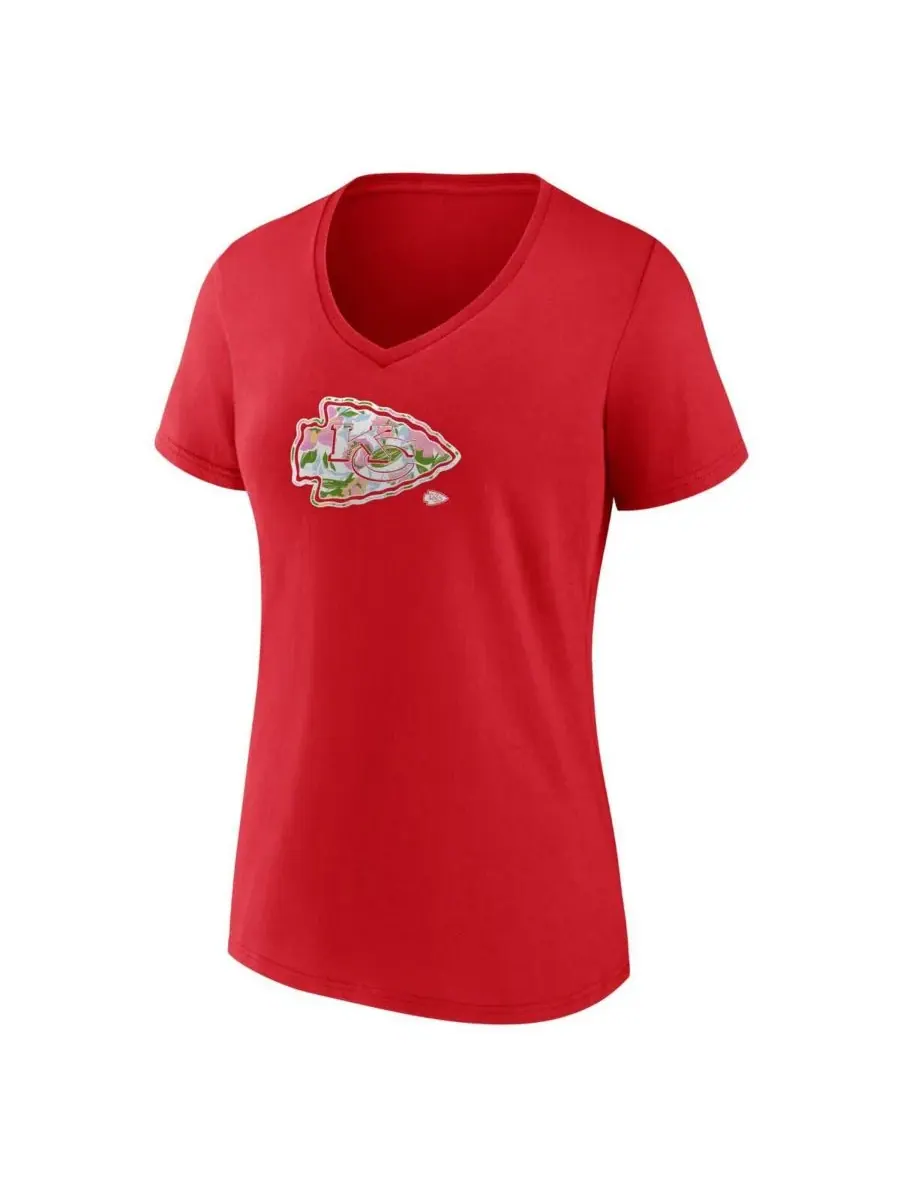 Fanatics Женская красная футболка Kansas City Chiefs больших размеров с цветочным принтом и — изображение 3 из 3, красный