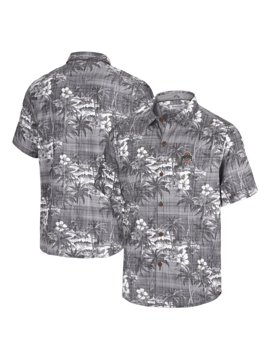 Tommy Bahama Мужская черная рубашка на пуговицах с символикой команды Ohio State Buckeyes Coconut — изображение 1 из 3