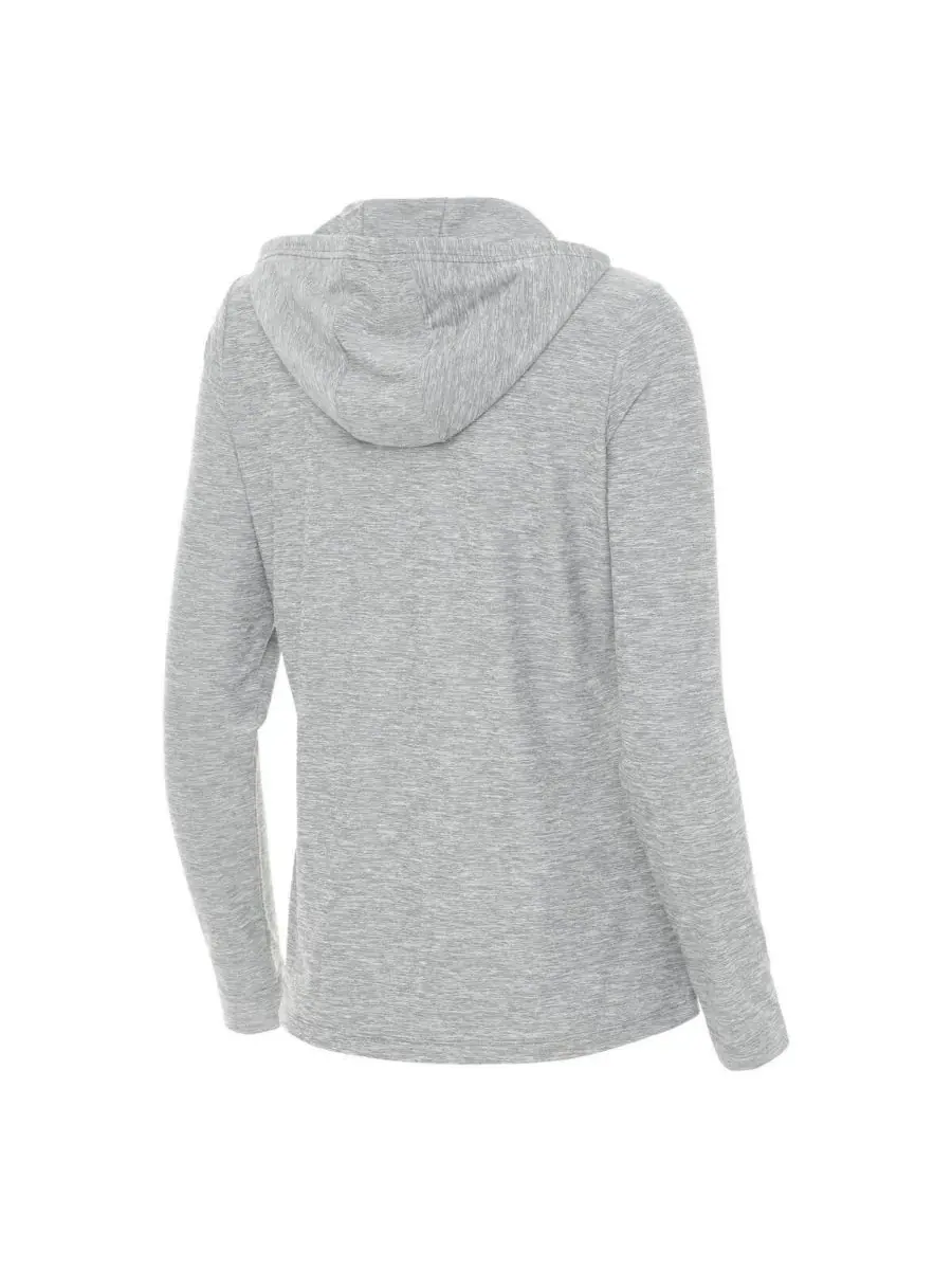 Antigua Женская толстовка на молнии Heather Gray Ohio State Buckeyes Daybreak Quarter-Zip Hoodie — изображение 2 из 3, серый