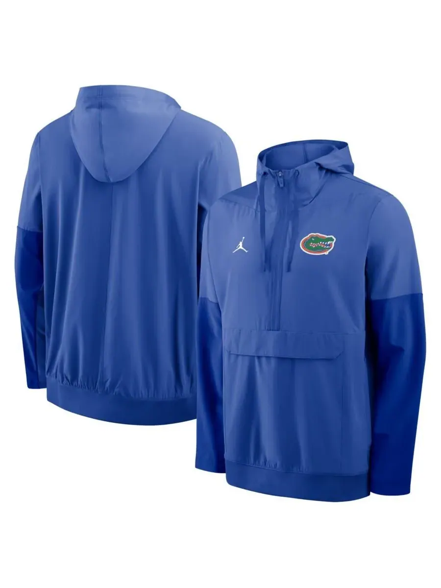 Мужская куртка-анорак Royal Florida Gators с застежкой-молнией до середины груди Nike — изображение 1 из 3, королевский
