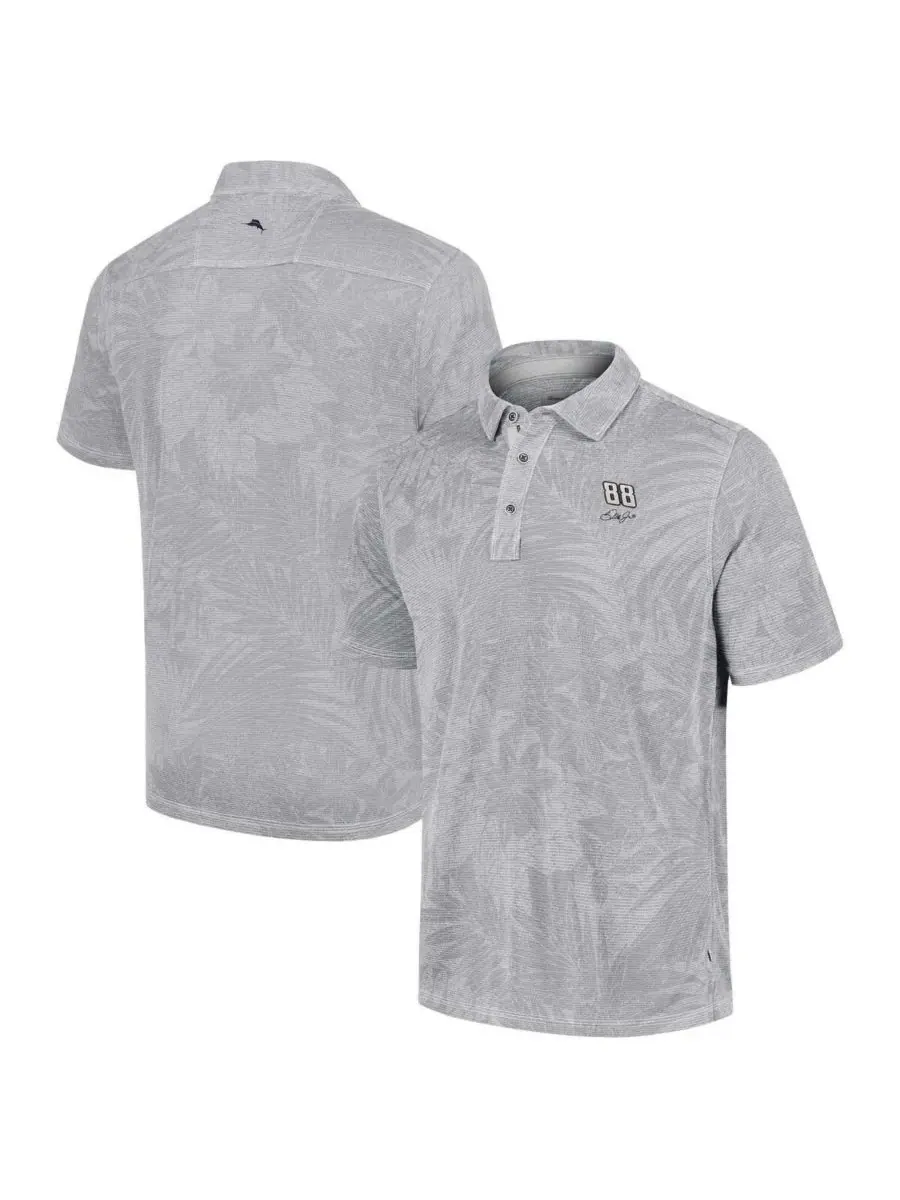 Tommy Bahama Мужская серая рубашка поло Dale Earnhardt Jr. Santiago Paradise — изображение 1 из 3, серый