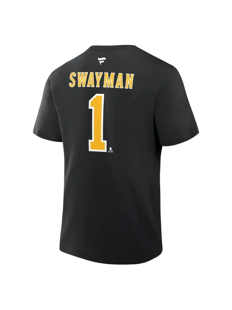 Fanatics Мужская черная футболка Джереми Суэймана с номером игрока команды Boston Bruins — изображение 3 из 3, черный