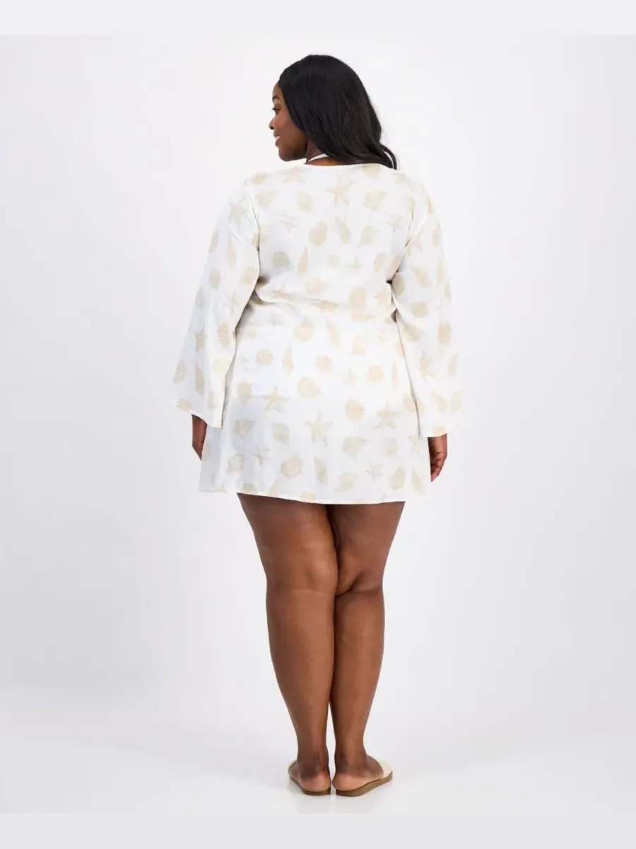 Купальное платье-туника с принтом больших размеров Raviya, Taupe Print — изображение 3 из 3