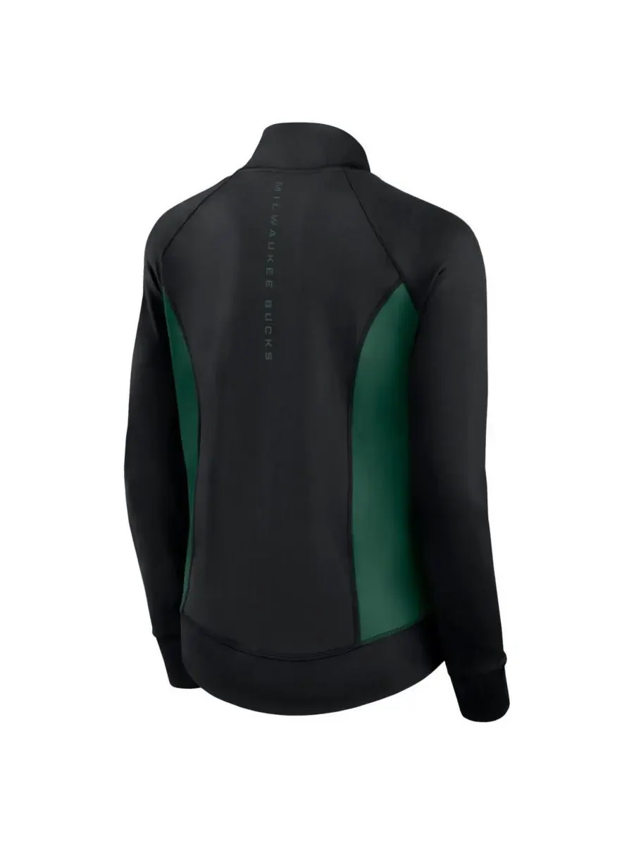 Fanatics Женская черная спортивная куртка Milwaukee Bucks Studio Fitted Full-Zip Gym Track Jacket — изображение 3 из 3