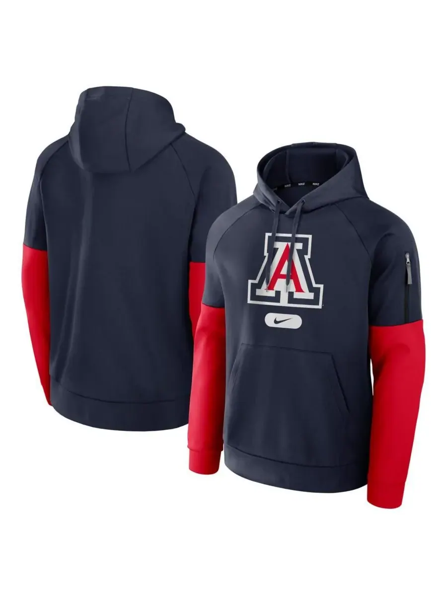 Nike Мужская темно-синяя толстовка с капюшоном Arizona Wildcats Fitness Performance — изображение 1 из 3, темно-синий