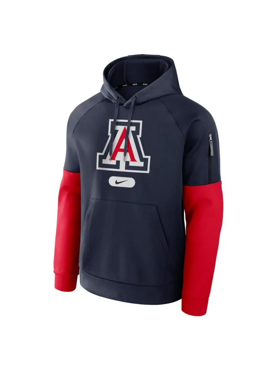 Nike Мужская темно-синяя толстовка с капюшоном Arizona Wildcats Fitness Performance — изображение 3 из 3, темно-синий
