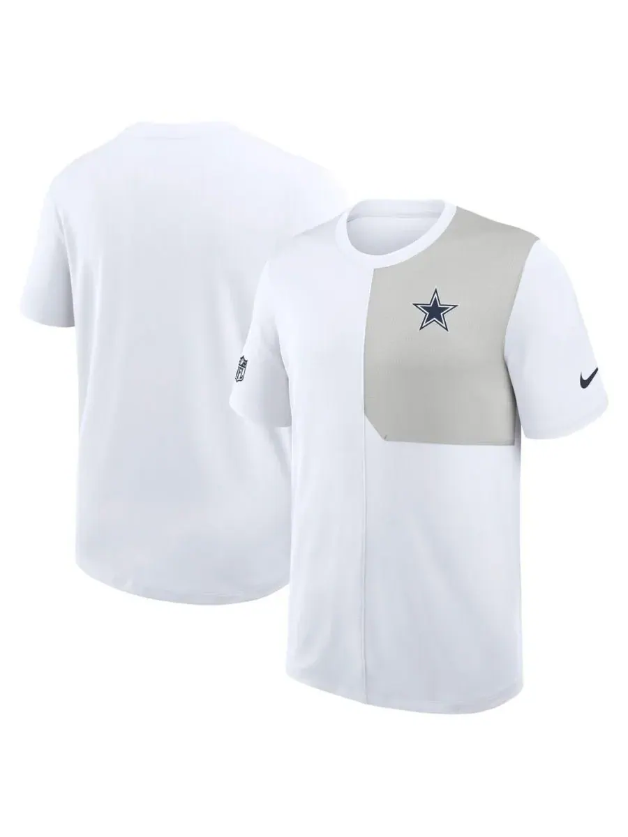 Nike Мужская белая футболка тренера Dallas Cowboys Sideline UV Performance — изображение 1 из 3, белый