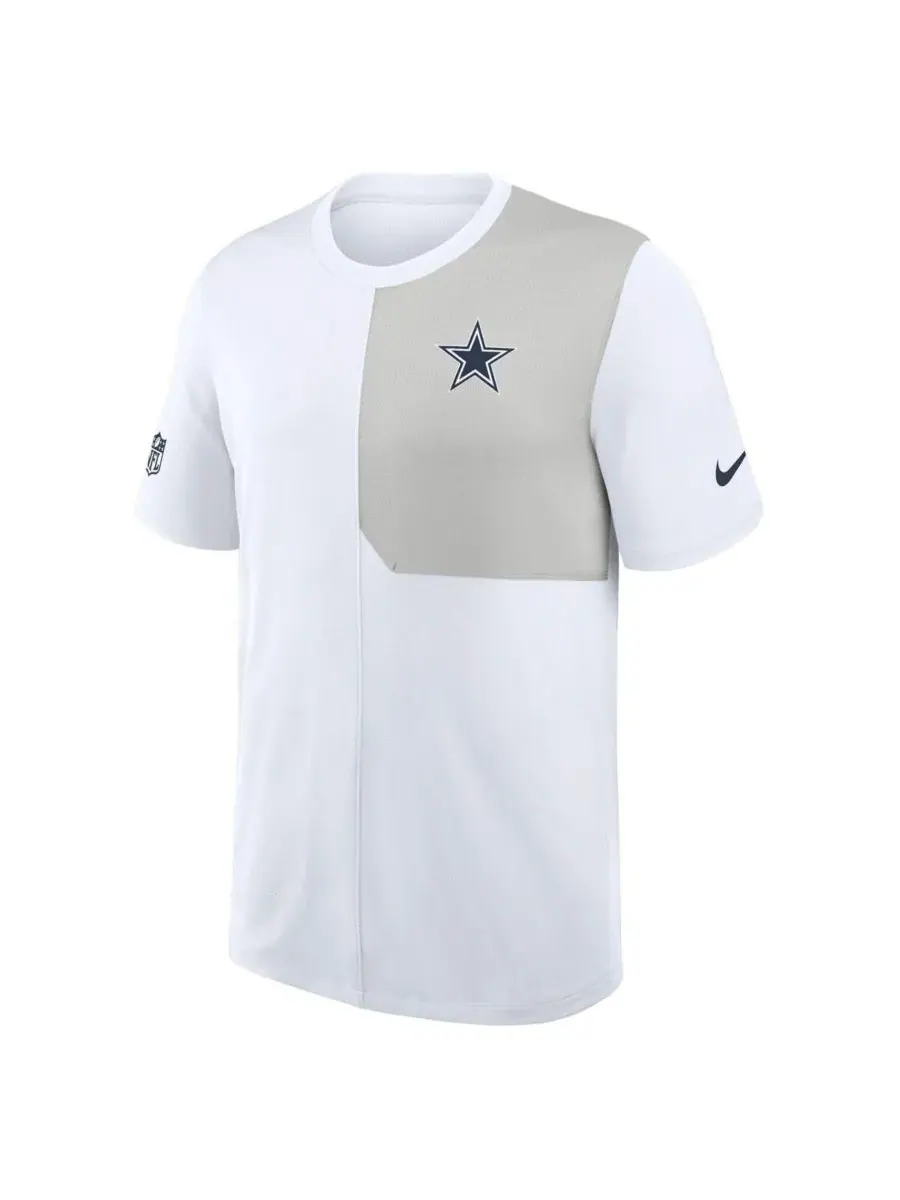 Nike Мужская белая футболка тренера Dallas Cowboys Sideline UV Performance — изображение 2 из 3, белый