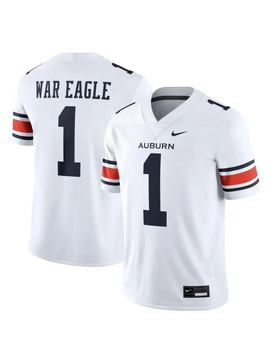 Nike Мужская белая выездная футбольная майка команды Auburn Tigers — изображение 1 из 3, белый