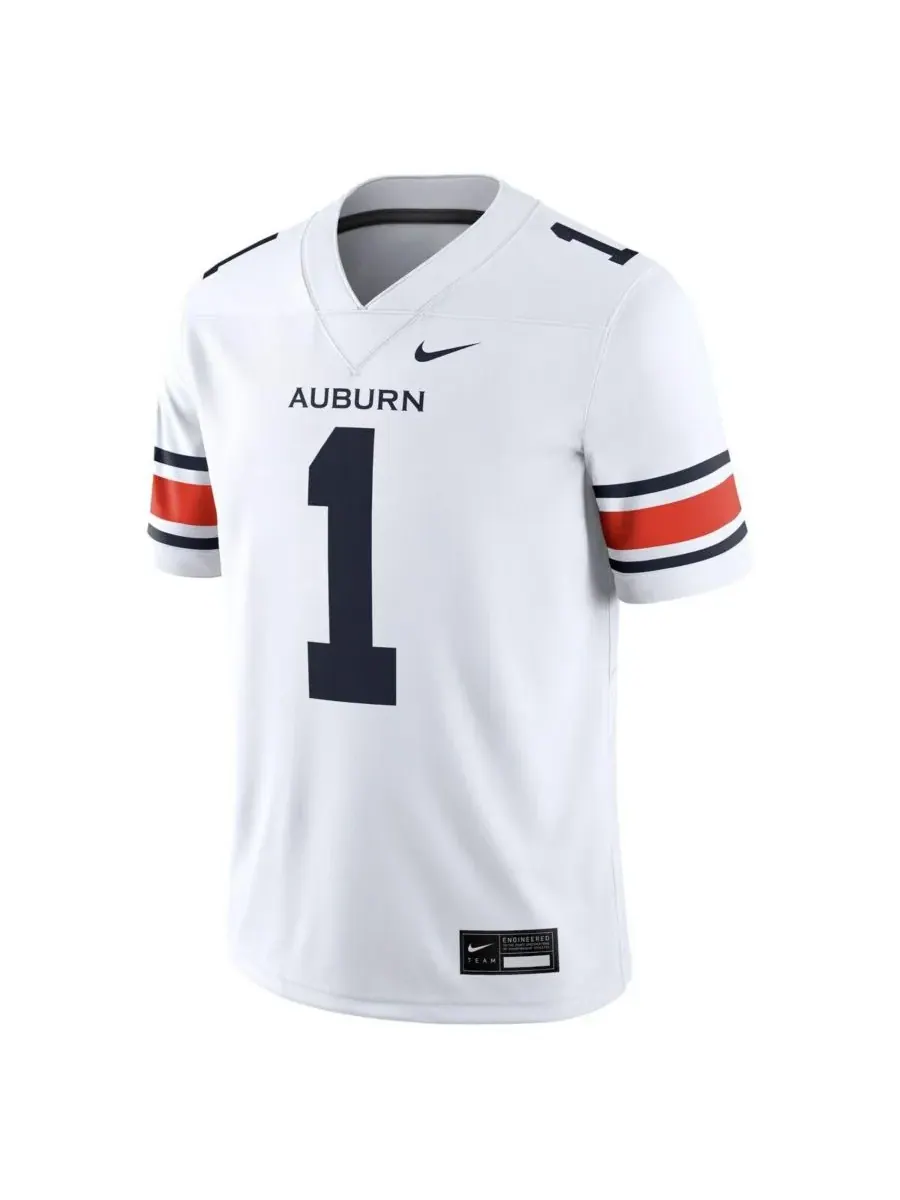 Nike Мужская белая выездная футбольная майка команды Auburn Tigers — изображение 2 из 3, белый
