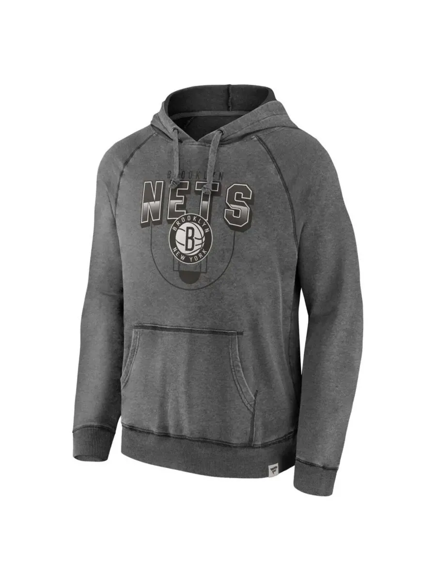 Fanatics Мужская серая толстовка с капюшоном Brooklyn Nets Acquisition True Classics Vintage-Like — изображение 2 из 3, серый