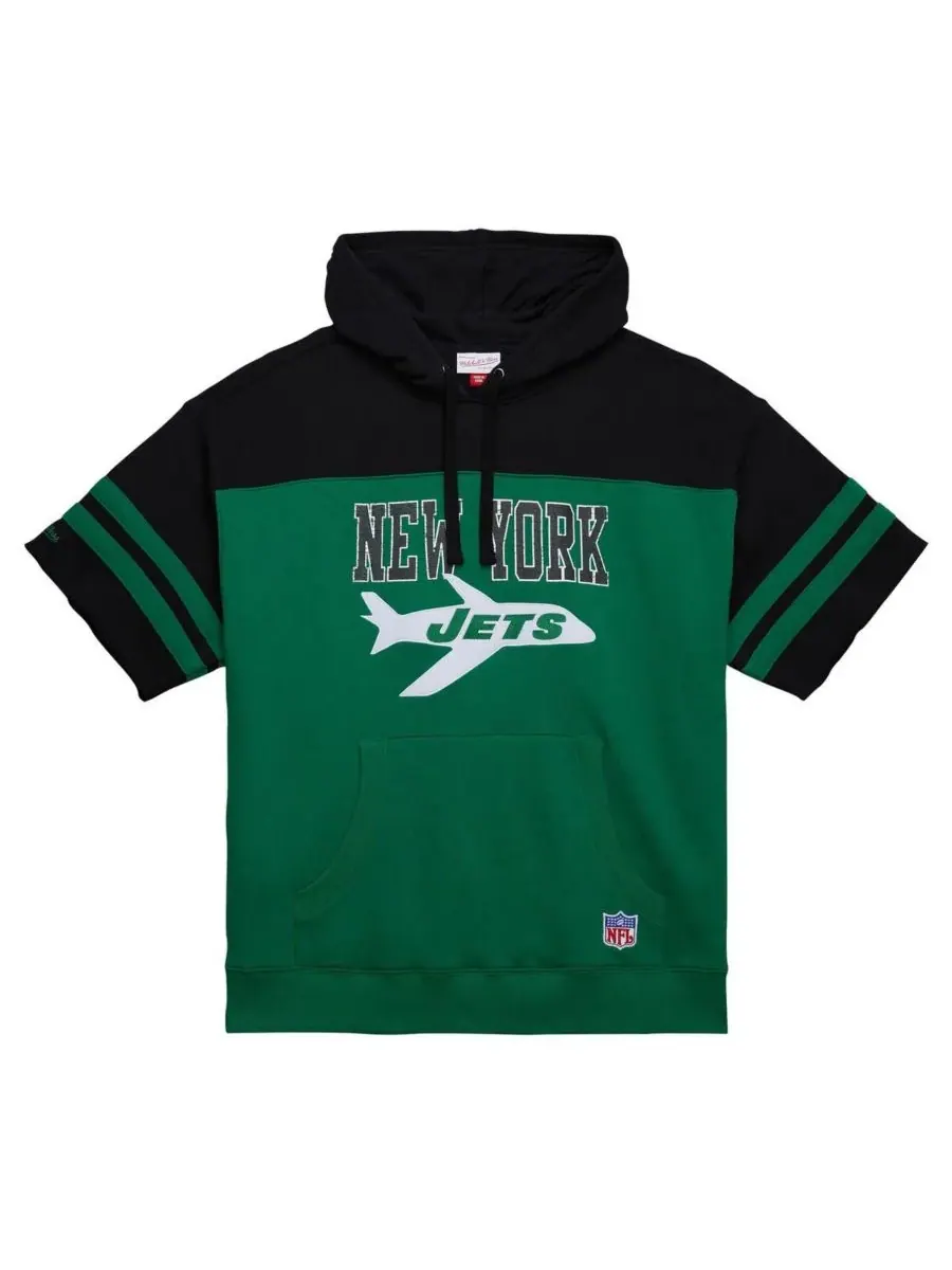 Mitchell & Ness Мужская толстовка с коротким рукавом и винтажным логотипом New York Jets цвета — изображение 2 из 4, зеленый