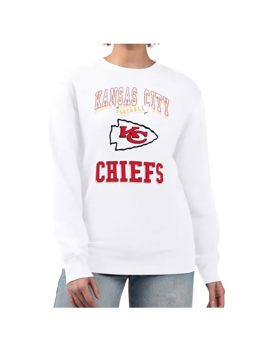 G-III 4Her by Carl Banks Женская белая толстовка-пуловер с логотипом команды Kansas City Chiefs из — изображение 1 из 2