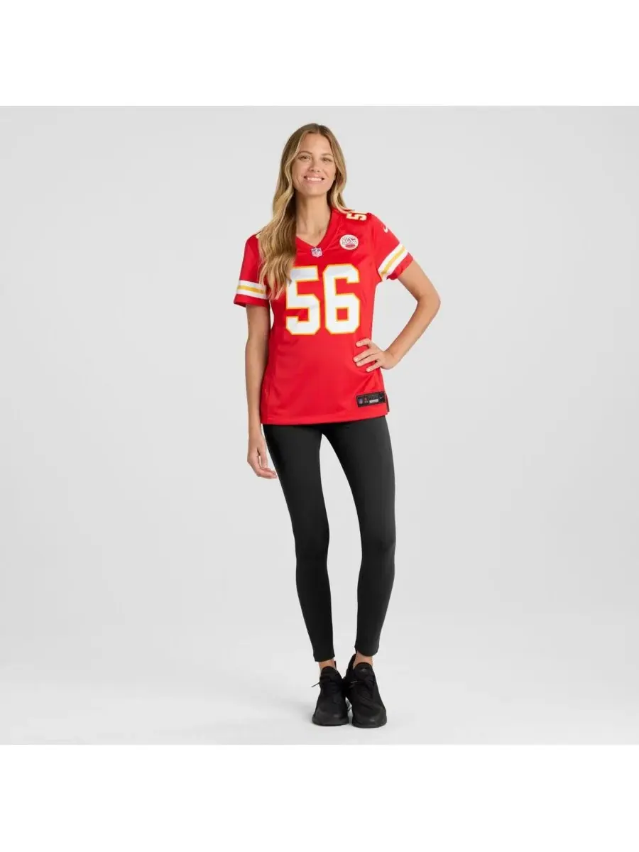 Nike Женская красная игровая футболка Джорджа Карлафтиса из команды «Канзас-Сити Чифс» — изображение 3 из 5, красный