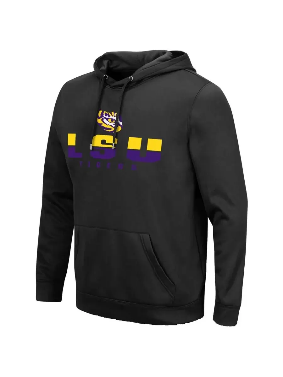 Colosseum Мужская черная толстовка с капюшоном LSU Tigers Lantern — изображение 2 из 3, черный