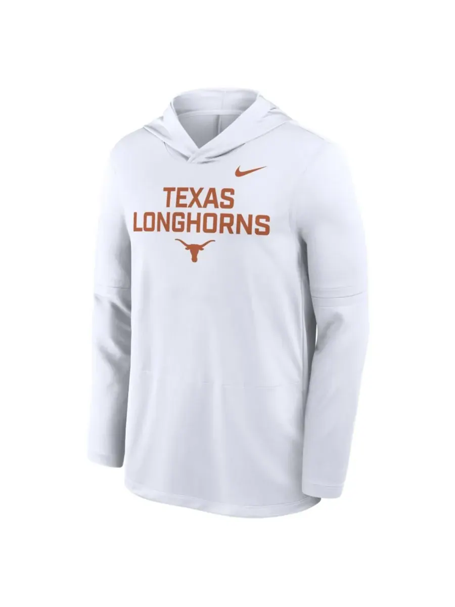 Nike Мужская белая толстовка с длинными рукавами Texas Longhorns 2025 Sideline Performance — изображение 2 из 5, белый