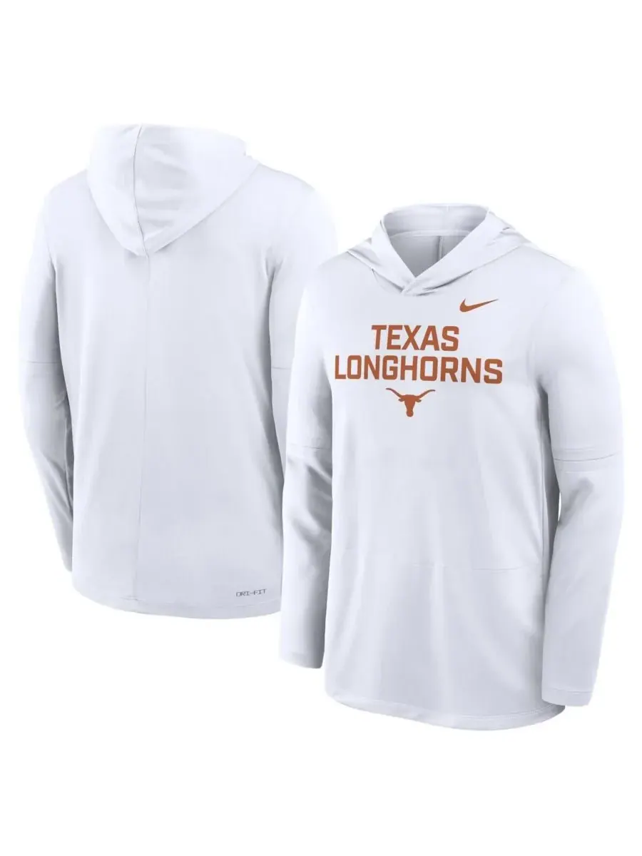 Nike Мужская белая толстовка с длинными рукавами Texas Longhorns 2025 Sideline Performance — изображение 3 из 5, белый