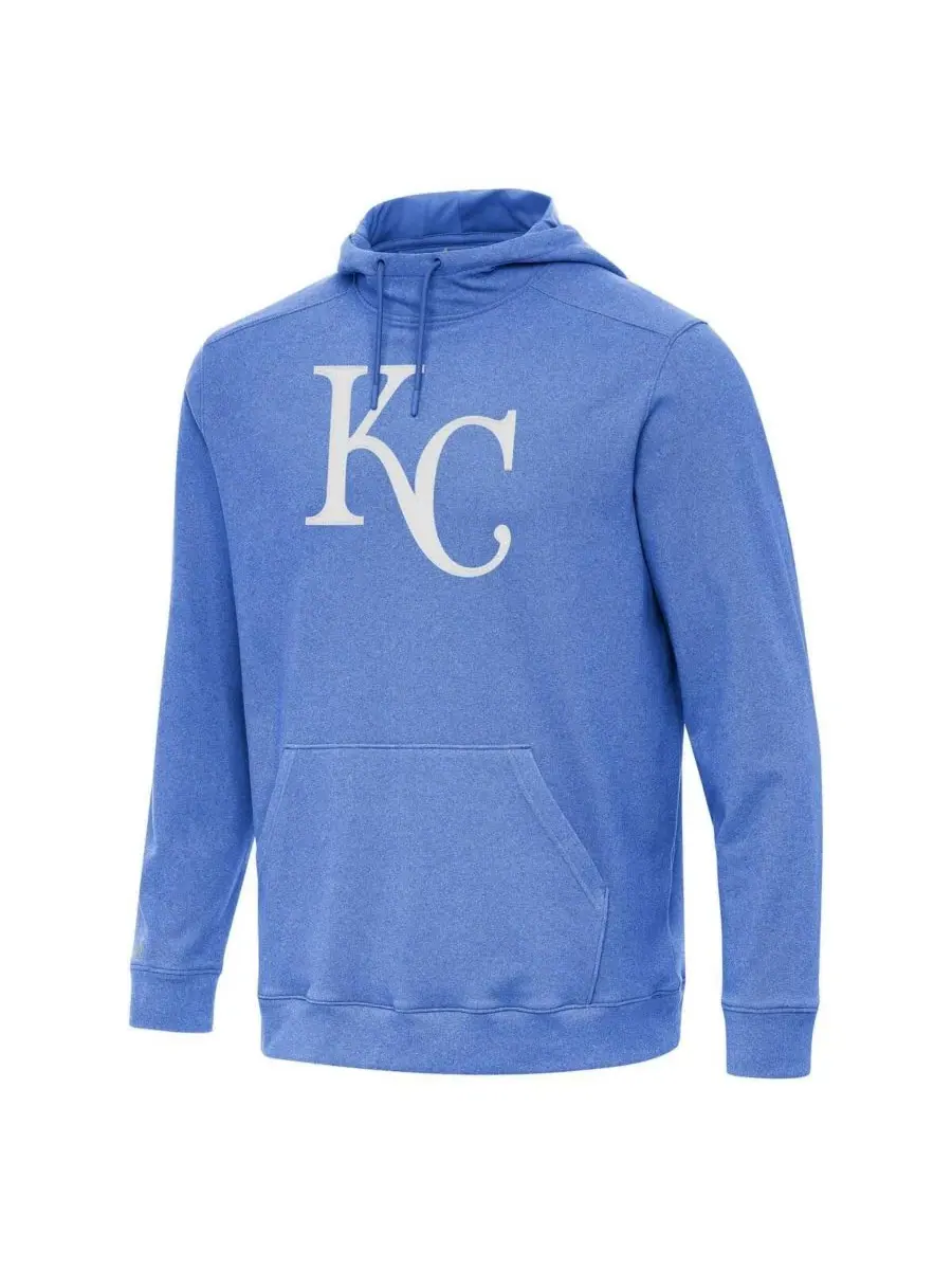 Antigua Мужская толстовка с капюшоном цвета «серый меланж» с логотипом Kansas City Royals Cloud — изображение 1 из 1, синий