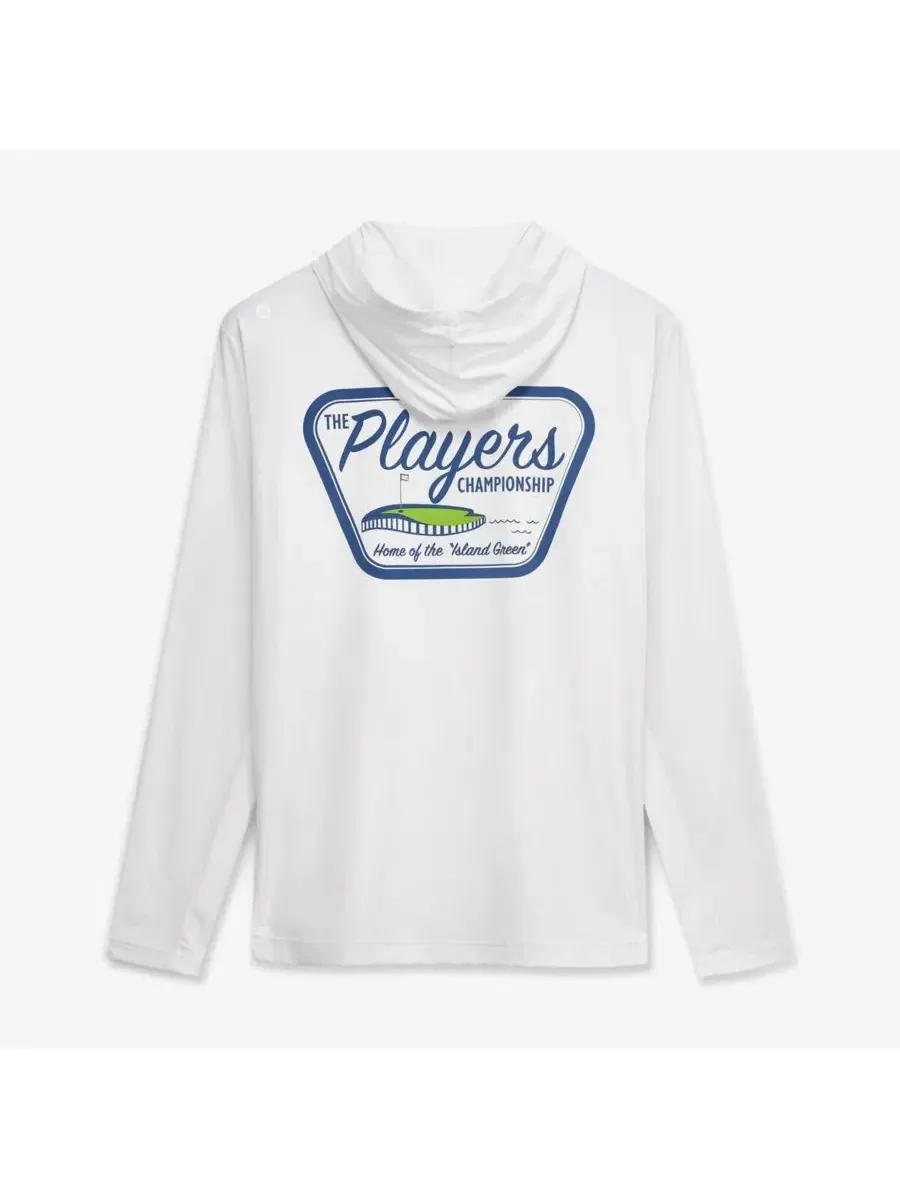 Мужская белая толстовка THE PLAYERS Island Green Patch TempoSeries Lightweight Sun Hoodie Footjoy — изображение 3 из 3, белый