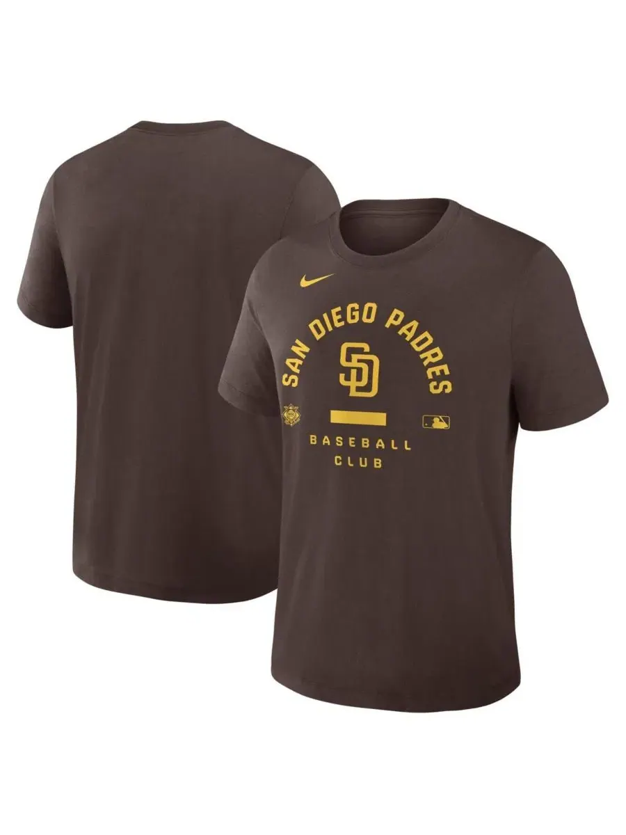 Мужская коричневая футболка San Diego Padres Authentic Collection Early Work Tri-Blend Dri-FIT Nike — изображение 1 из 3